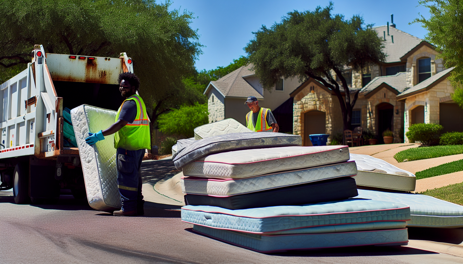 Residential curbside pickup for old mattresses in Round Rock