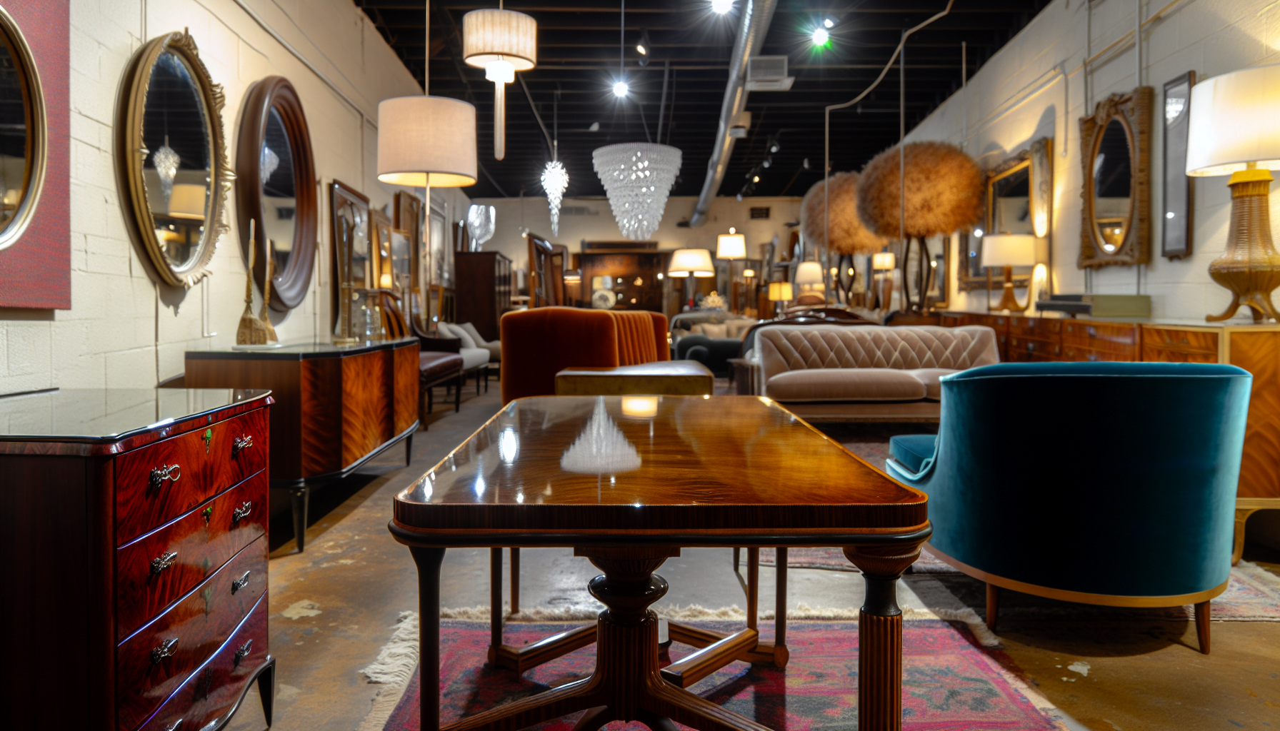 Interior of a high-end furniture consignment shop