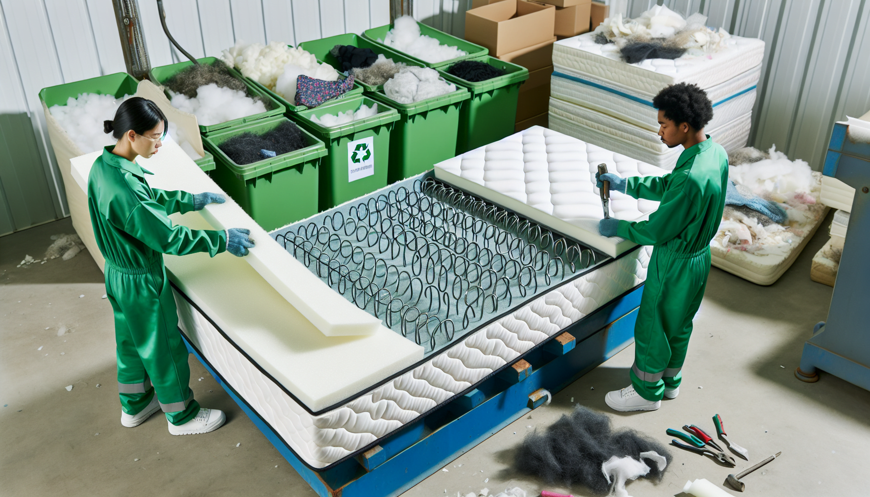Eco-friendly mattress recycling process