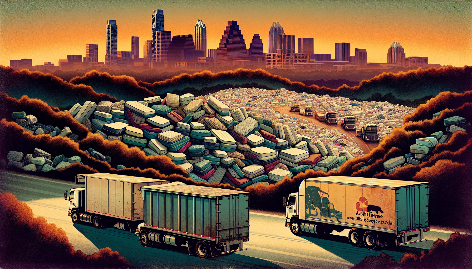 Illustration of landfill disposal as the last resort in Austin