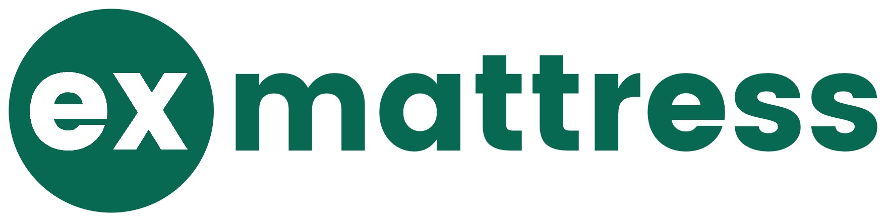 Ex-Mattress logo in green with 'ex' in bold white inside a circle and 'mattress' in lowercase green text.