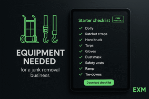 equipment needed for a junk removal business (printable checklist)