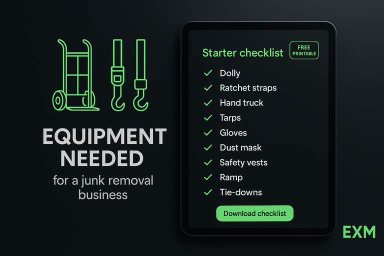 equipment needed for a junk removal business (printable checklist)
